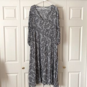 Black and white midi dress